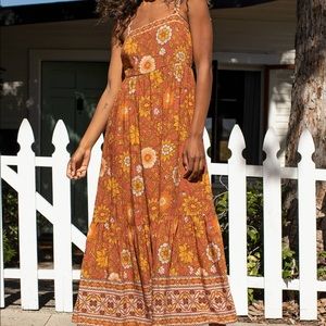Rust Brown Floral Dress